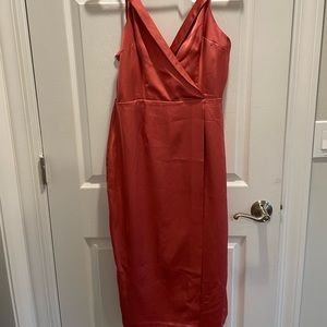 Spaghetti strapped pink slip dress